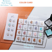Rormays New eye shadow Disk Solid Nail Enamel 24PCS Sequins Explosion Flashing Nail Enamel Lasting UV LED Phototherapeutic Glue
