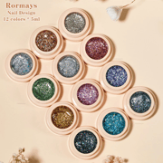 Rormays Platinum Gel 12 colors 5ml New Flashes Jumpy Nail Oil Glue High Density Nail Gel Bright Platinum Glue Nail Art Makeup