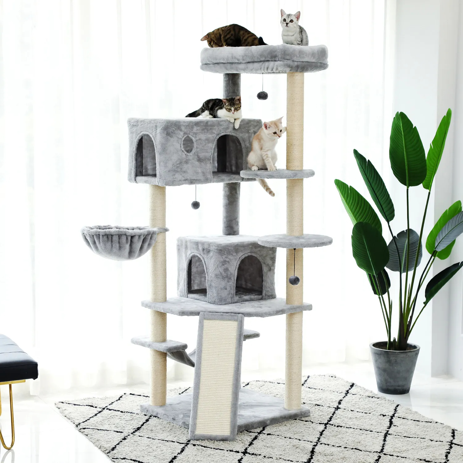 Fast Delivery Cat Tree House Plush Condo Scratching Posts for Cat Kitten Climbing Tree Toy Activity Protect Furniture Cat Towers