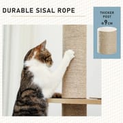 H240-260CM Modern Cat Tree Tower Floor to Ceiling Adjustable Cat Scratches with Board Multi-Level Platform Sisal Post for Indoor