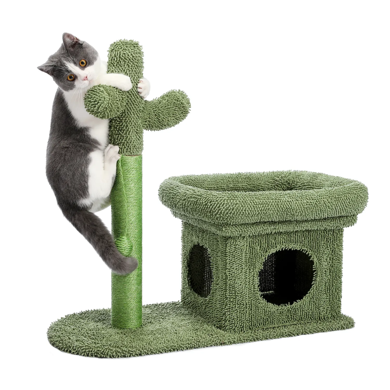 Cactus Cat Tree Tower with Sisal Scratching Post Board for Indoor Cats Condo Kitty Play House Perch rascador gato arbre à chat