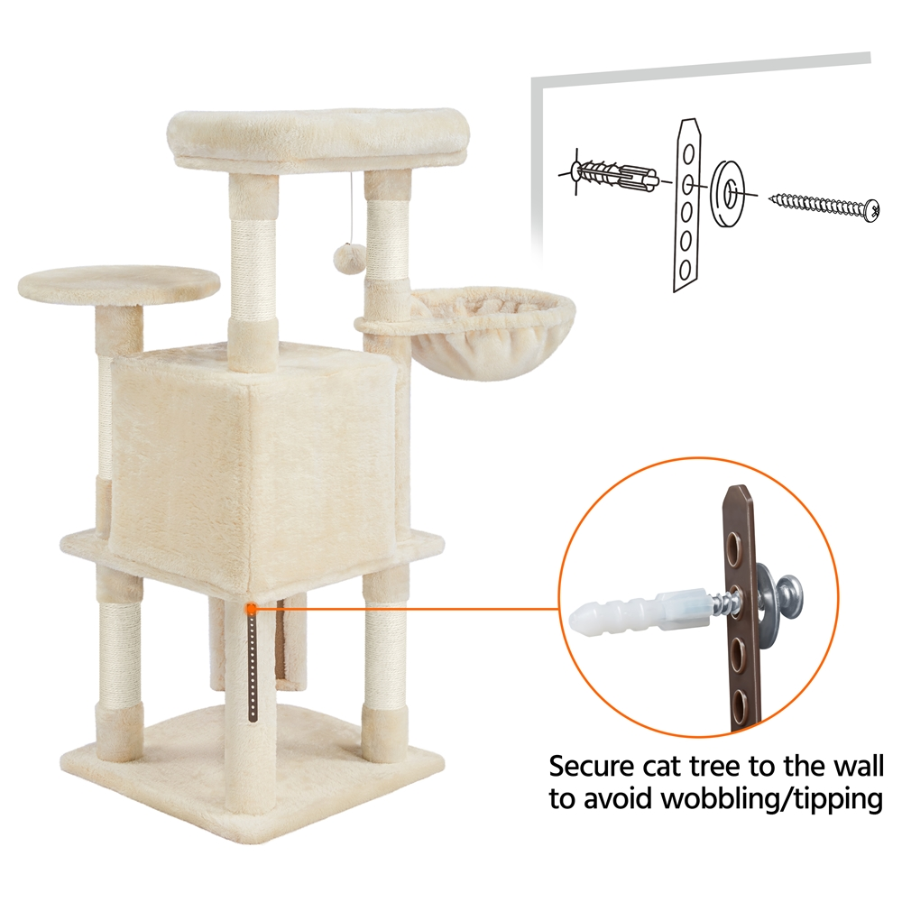 Professional Cat Tree Tower with Basket for Small Kittens, Indoor, At Supplies, Cat Toys, So That Cats Can Play Happily At Home
