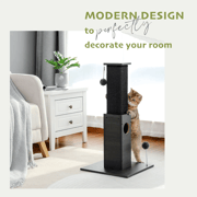 H75cm Cat Scratching Post Indoor with Plush Ball Multi-functional Tall Cat Tree Natural Durable Sisal for Cats Kitten Climbing