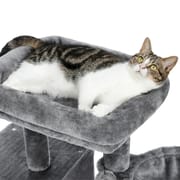 H70cm Cat Tree Condo with Natural Sisal-Covered Scratching Posts for Active Cat Indoor Kitten Large Top Perch Cozy Hummock House