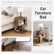 Modern Cat Tree with Scratcher Board Furniture Bed 3 Levels Spacious Top Scratching Pad Stand House Removable Soft Cushion Toys