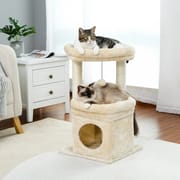 H68cm Small Cat Tree Condo for Indoor Hanging Ball Tower Large Top Perch Warm Cozy Home Sisal Scratching Post rascadores de gato