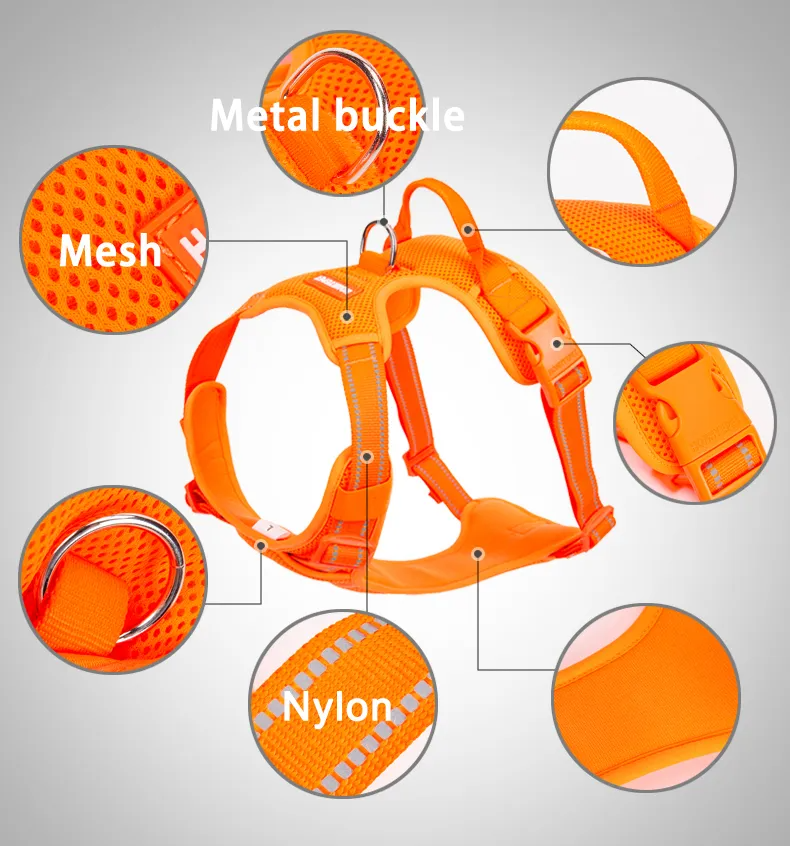 TRUELOVE Pet Harness Nylon Reflective Comfortable and Breathable Explosion-proof Small Medium Large Outdoor Camping HP5652
