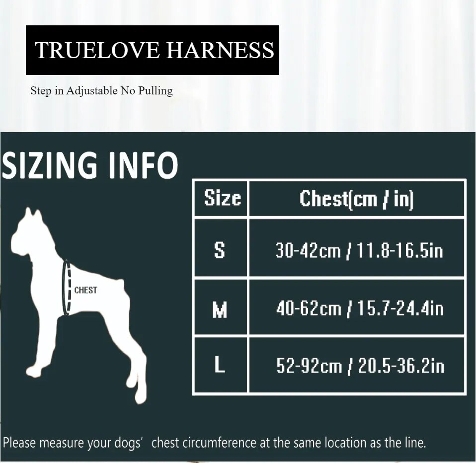 Truelove Padded Reflective Dog harness Vest Pet Step in Harness Adjustable No Pulling Pet Harnesses for Small Medium Dog TLH5951