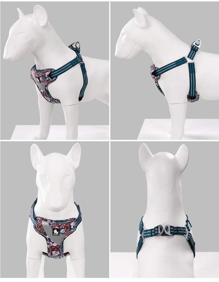 Truelove Floral Doggy Harness Soft Padded Cotton Pets Vest Dog Harness Adjustable Snappy Easy Fit Small JacketsTravel TLH5952