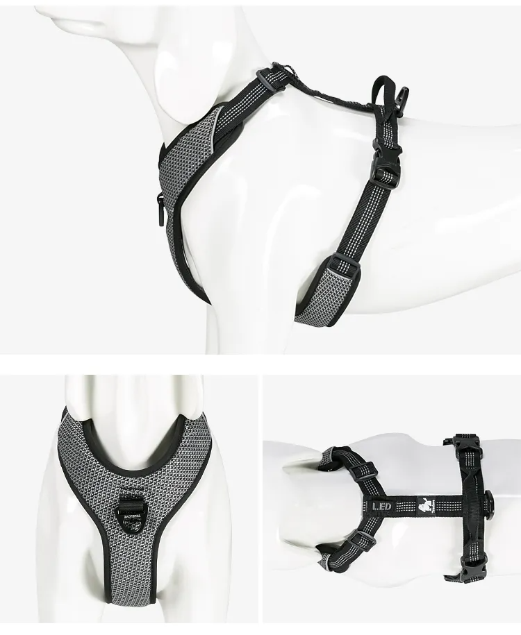 Truelove Dog Harness Reflective No Pull Small Medium Large Vest Quick Adjustbale Matching Leash Collar Training Running TLH6071