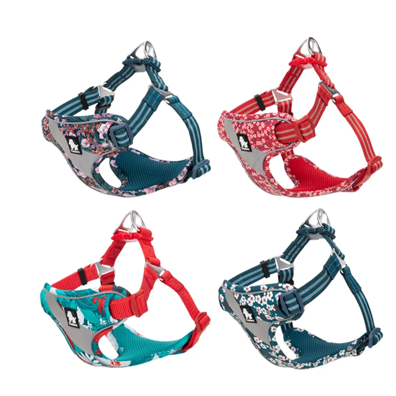 Truelove Floral Doggy Harness Soft Padded Cotton Pets Vest Dog Harness Adjustable Snappy Easy Fit Small JacketsTravel TLH5952
