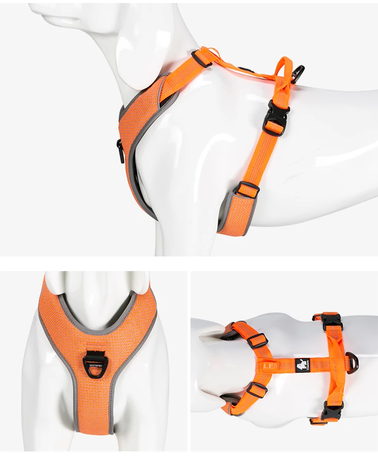 Truelove Dog Harness Reflective No Pull Small Medium Large Vest Quick Adjustbale Matching Leash Collar Training Running TLH6071
