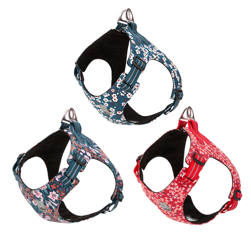 Truelove Pet Harness Floral Floral Doggy Harness Dog Vest Type Dog Walking Chain Small Medium Puppy Cat Printed Cotton TLH1912
