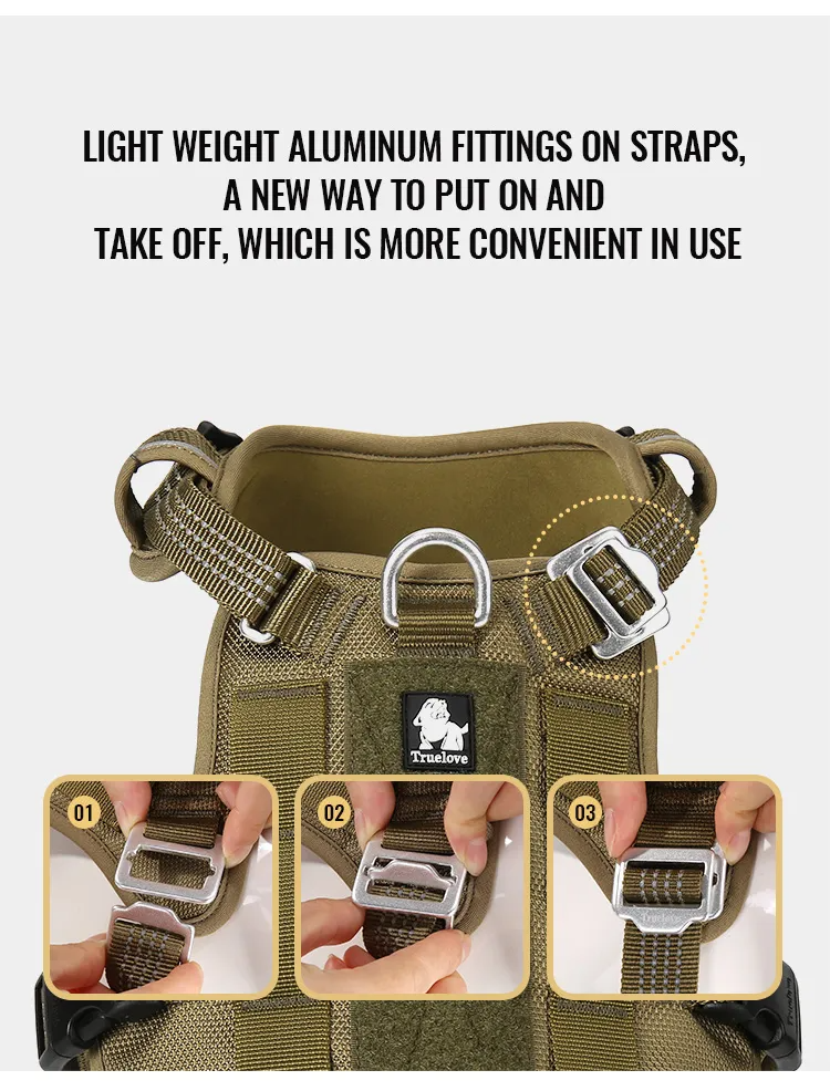 Truelove Escape Proof Pet Harness No Pull Reflective Adjustable Soft Padded Pet Vest Service Dog Harness Handle Climbing TLH7011