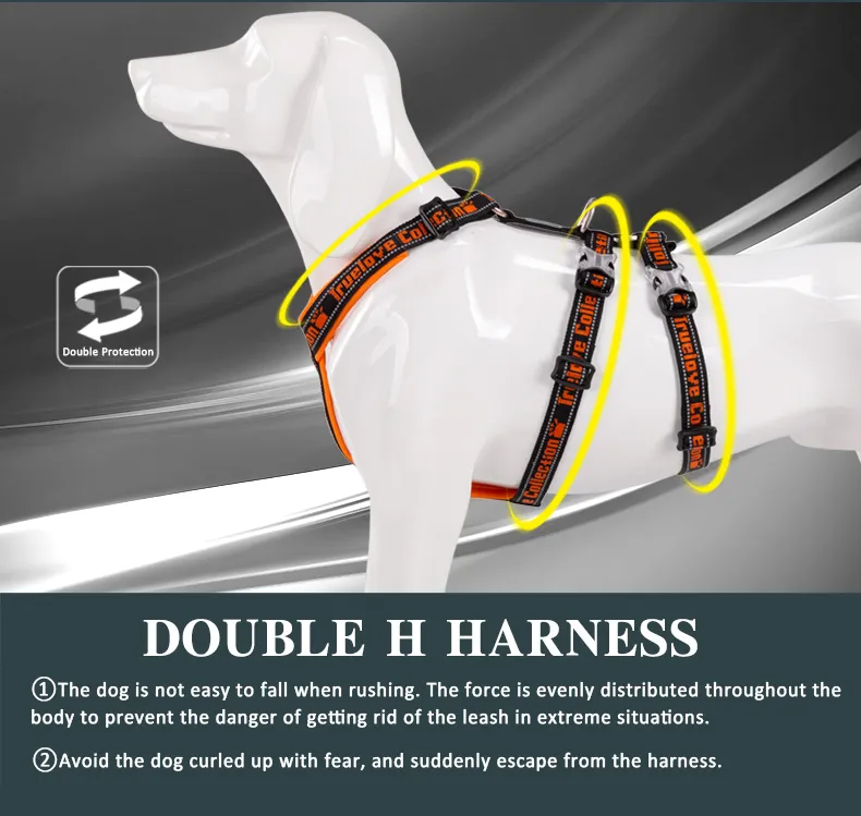Truelove Double H Harness Neoprene Padding Durable Strong Reflective Gow in the Dark Aluminum Alloy Fitting Light Weight TLH6571