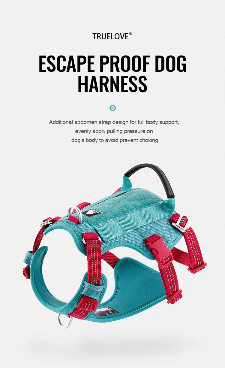 Truelove Escape Proof Pet Harness No Pull Reflective Adjustable Soft Padded Pet Vest Service Dog Harness Handle Climbing TLH7011