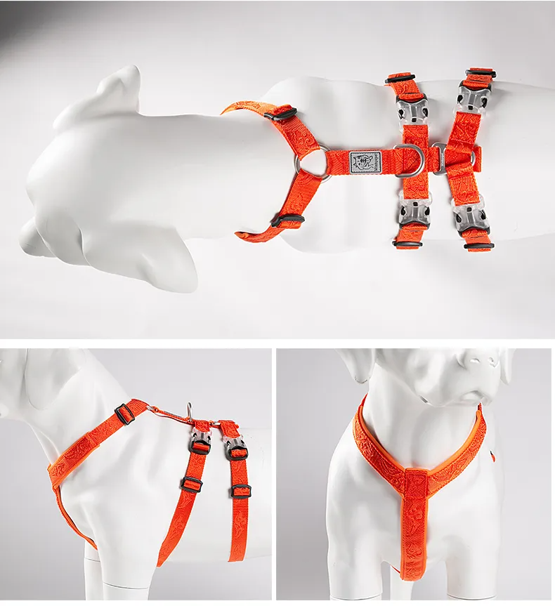TRUELOVE Pet Harness Double-H Nylon Personalized Dog Harness NO PULL Reflective Breathable Adjustable YH1803