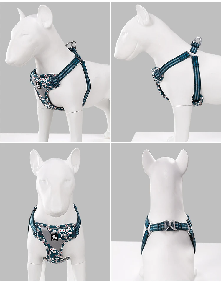 Truelove Floral Doggy Harness Soft Padded Cotton Pets Vest Dog Harness Adjustable Snappy Easy Fit Small JacketsTravel TLH5952