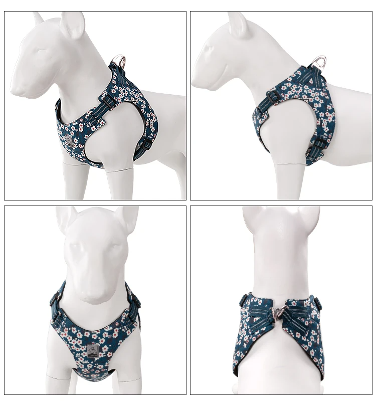 Truelove Pet Harness Floral Floral Doggy Harness Dog Vest Type Dog Walking Chain Small Medium Puppy Cat Printed Cotton TLH1912