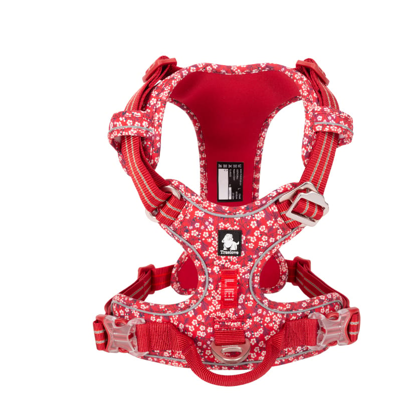 Truelove Dog Harness New Fashion Design Harness for Small Large Dog Cotton Floral Multi Sizes Adjustable Reflective TLH6283