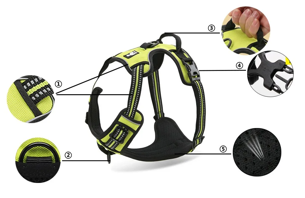 Truelove Dog Harness No Pull Pet Harness Adjustable Soft Padded Dog Vest Reflective No Choke Pet Vest Easy Control Handle H5651