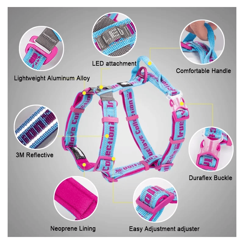 Truelove Pet Harness No Pull Tactical Service Pet Lift Breathable Mesh Reflective Sport Padded Dog Harness Vest TLH6172