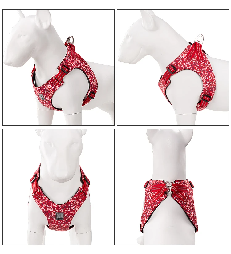 Truelove Pet Harness Floral Floral Doggy Harness Dog Vest Type Dog Walking Chain Small Medium Puppy Cat Printed Cotton TLH1912