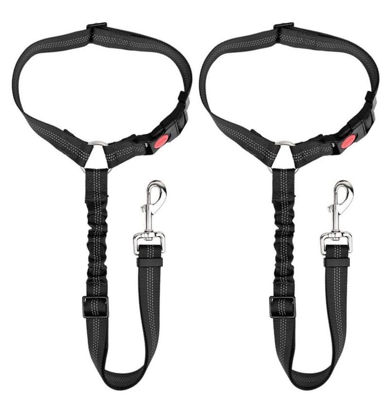 Scalable elastic reflective luminous Dog Car Seat Belt Adjustable Dog Safety Leash Travel Clip Pet Car Seat Belt
