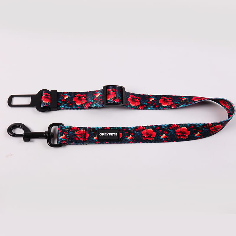 Pet Accessories Wholesale Dog Car Seat Belt Leash Adjustable Safety for Pets Sublimation Soft Dog Seat Belt