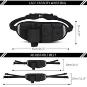 High-Quality Pet Waistpack and Leash Set Waterproof Elastic Belt with Multiple Pockets Ideal for Running Hiking Dog Walking