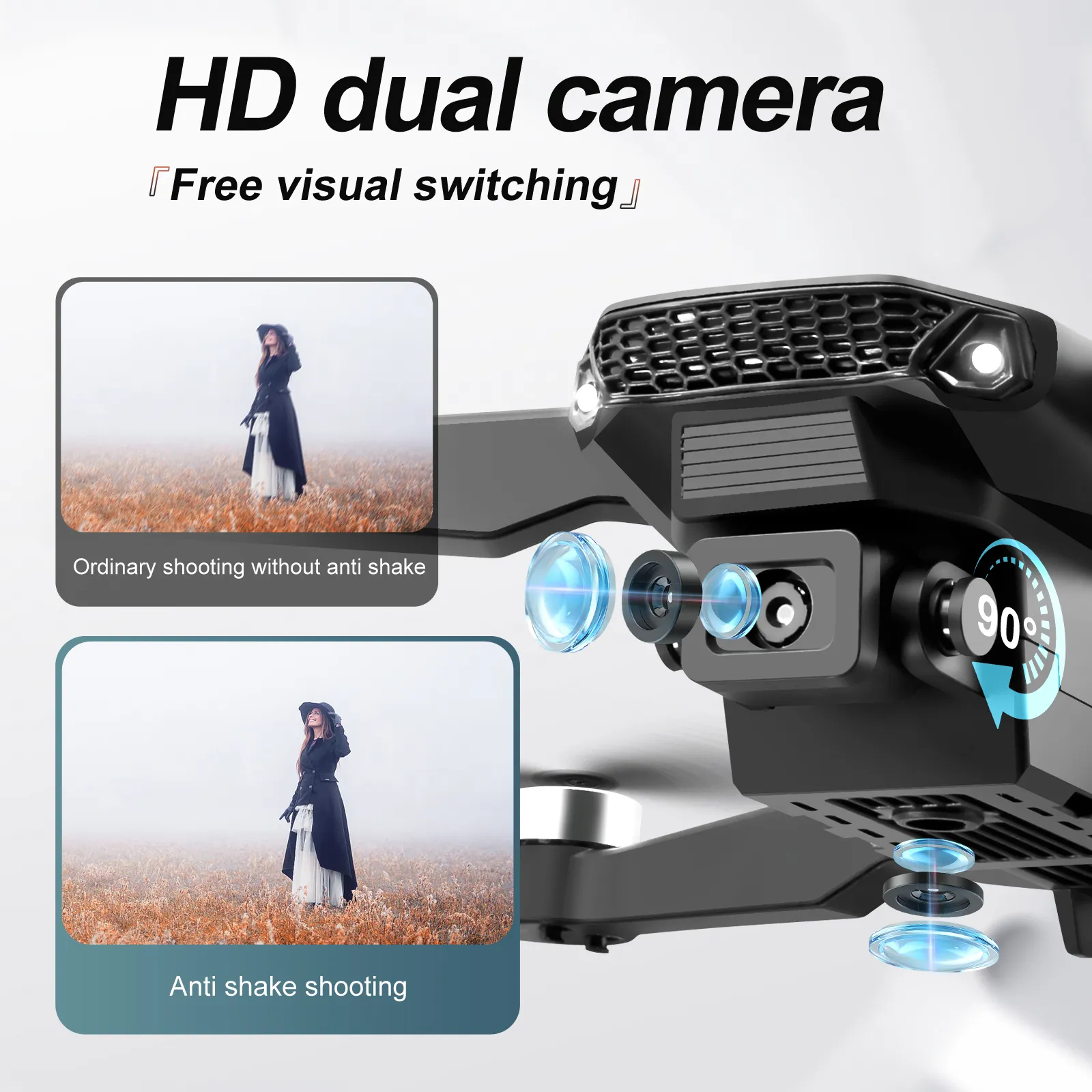 Professional Drone E88 4k wide-angle HD camera WiFi fpv height Hold Foldable RC quadrotor helicopter Camera-free childrens toys