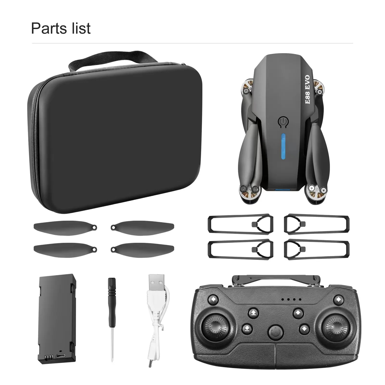 Professional Drone E88 4k wide-angle HD camera WiFi fpv height Hold Foldable RC quadrotor helicopter Camera-free childrens toys