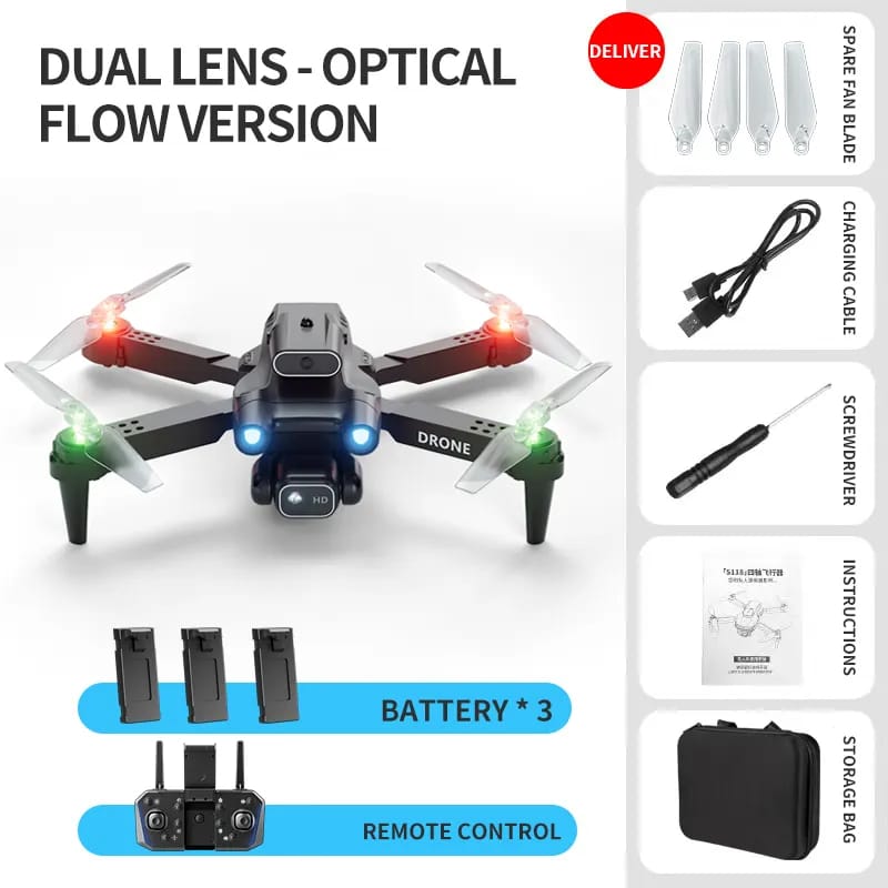 Professional mini LED light drone 4K WIFI HD ESC camera Fpv with optical flow obstacle avoidance folding quadcopter toy gift