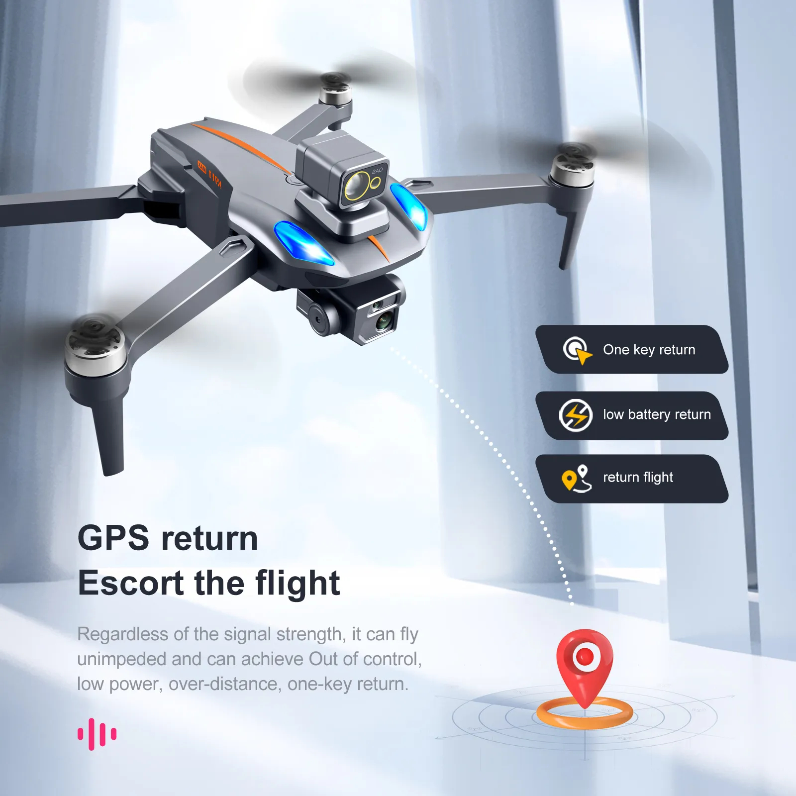 New professional drone K911 GPS 4K 8K ESC HD three camera FPV 1200 km aerial photography brushless motor foldable quadcopter toy