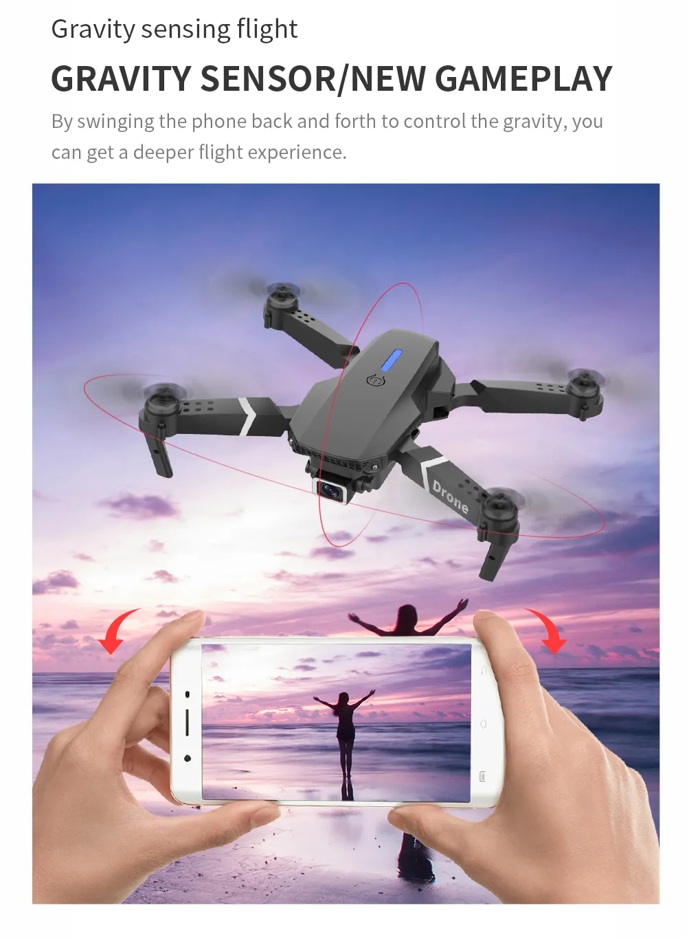 Professional Drone E88 4k wide-angle HD camera WiFi fpv height Hold Foldable RC quadrotor helicopter Camera-free childrens toys