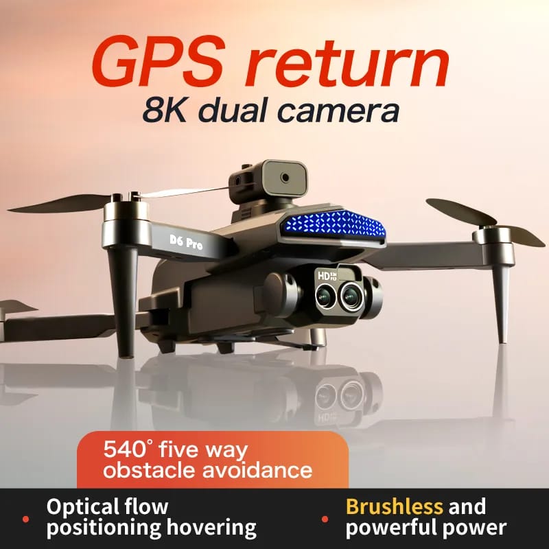 The new D6 professional mini drone 4kWifi FPV HD ESC camera optical flow with obstacle avoidance foldable quadcopter toy gift