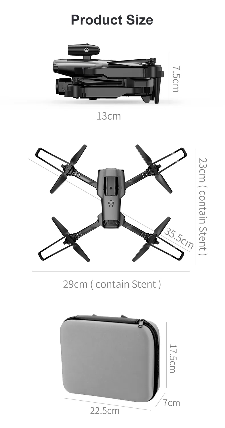 New professional UAV 809 4K HD camera WIFI FPV optical flow 360 ° obstacle avoidance foldable four-axis aircraft camera-free toy