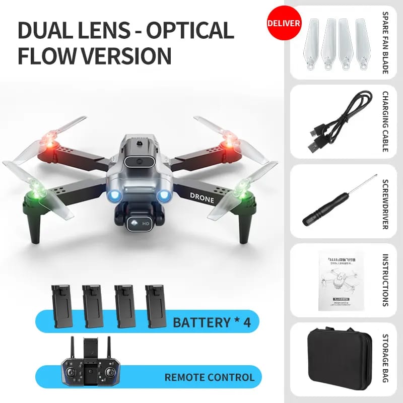 Professional mini LED light drone 4K WIFI HD ESC camera Fpv with optical flow obstacle avoidance folding quadcopter toy gift