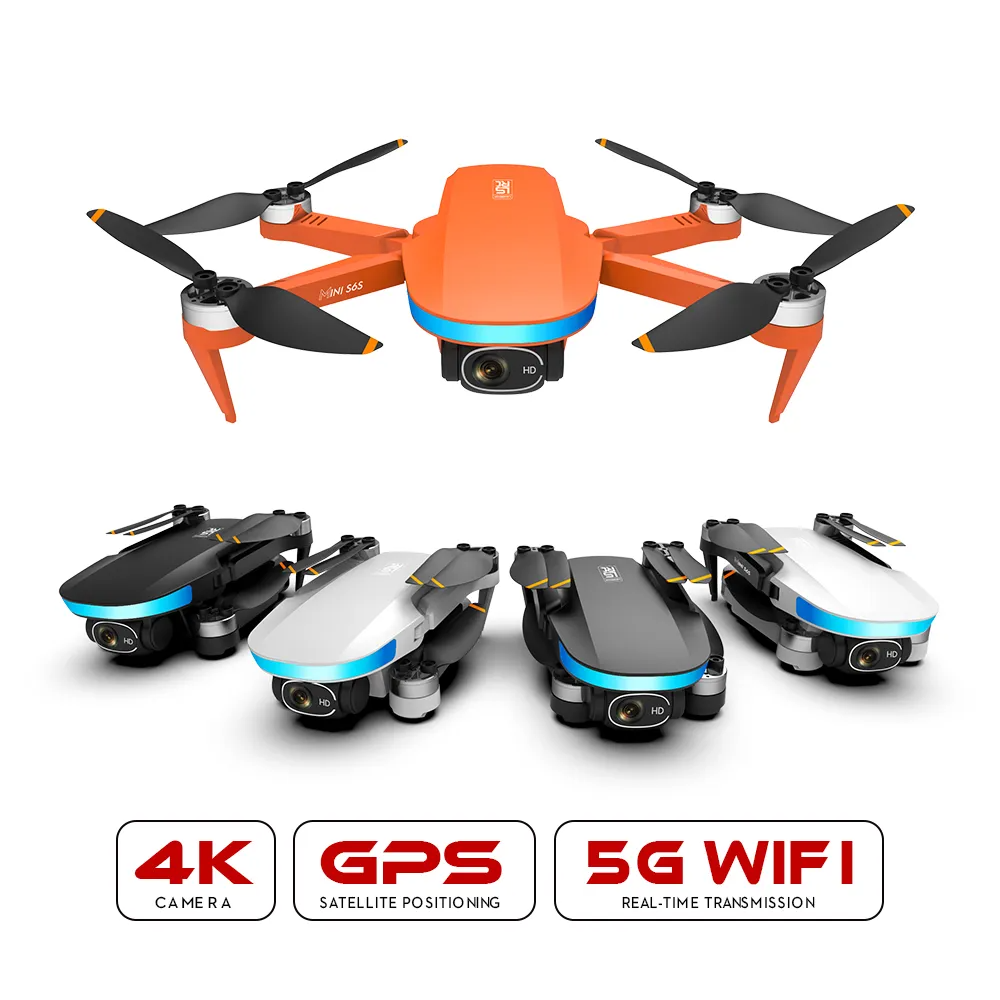 New S6S 4K Mini Drone GPS 5G Wifi HD Camera EIS Camera Optical Flow Brushless Motor Foldable Quadcopter RC Helicopter Toy