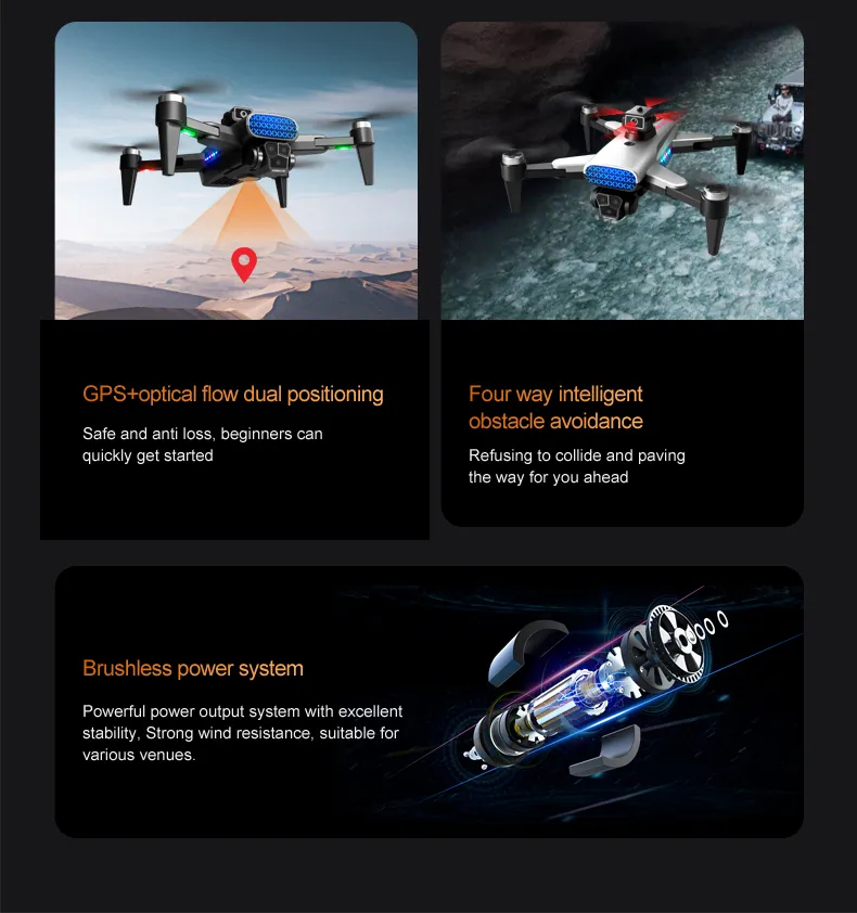 New K90MAX UAV professional 4K Wifi Obstacle avoidance HD three camera GPS Brushless motor Foldable RC quadcopter FPV toy gift