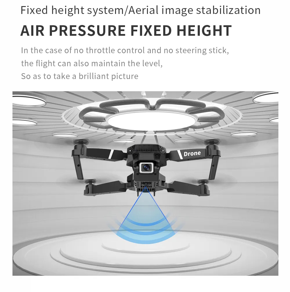 Professional Drone E88 4k wide-angle HD camera WiFi fpv height Hold Foldable RC quadrotor helicopter Camera-free childrens toys