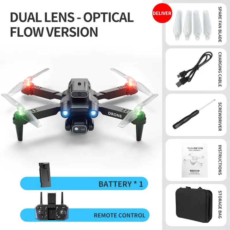 Professional mini LED light drone 4K WIFI HD ESC camera Fpv with optical flow obstacle avoidance folding quadcopter toy gift