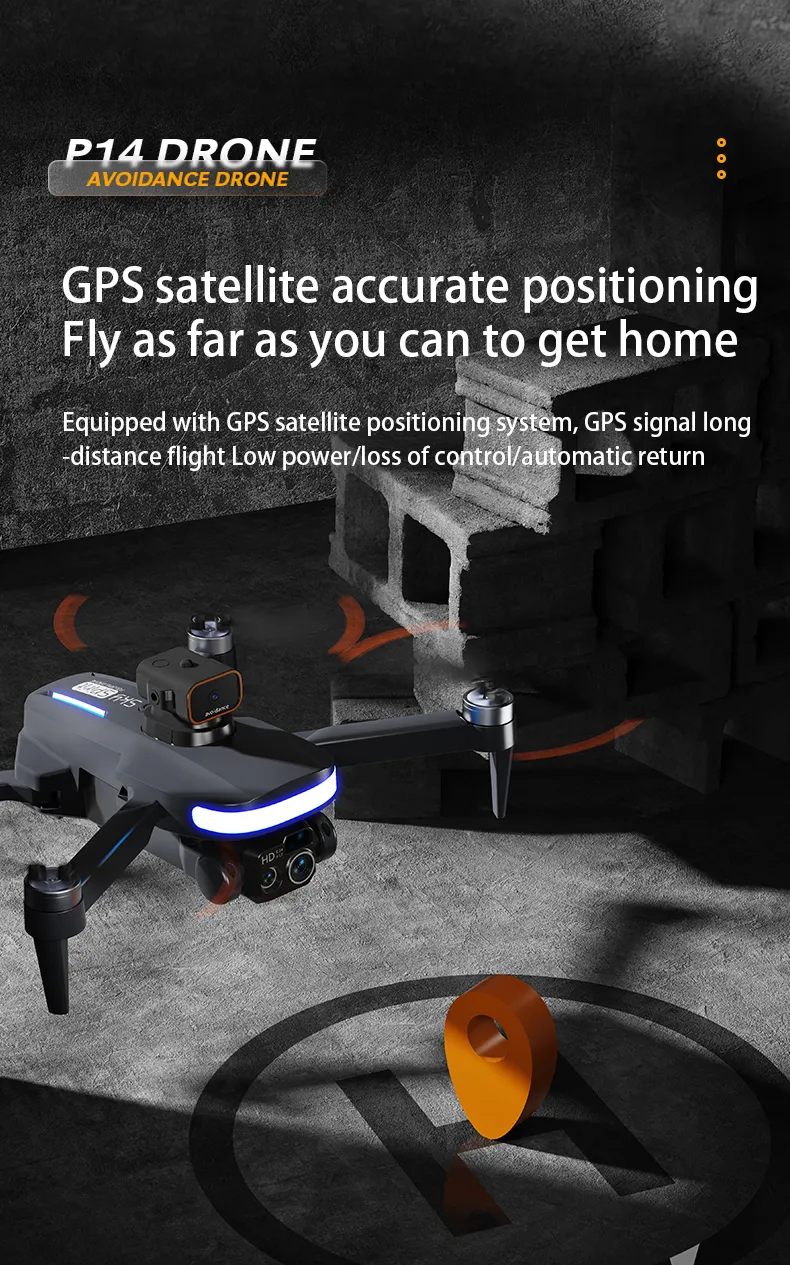 Mini Pro Drone P14 4K ESC HD Camera 360° Obstacle Avoidance optical flow aerial photography Foldable quadcopter Childrens toys