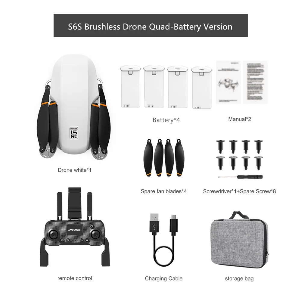 New S6S 4K Mini Drone GPS 5G Wifi HD Camera EIS Camera Optical Flow Brushless Motor Foldable Quadcopter RC Helicopter Toy