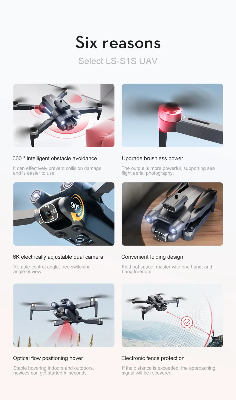 4K drone professional HD6K ESC camera WIFI FPV optical flow positioning obstacle avoidance four-axis foldable RC helicopter toys
