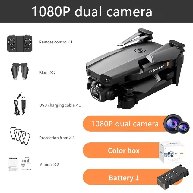2021 New Mini Drone XT6 4K 1080P HD Camera WiFi Fpv Air Pressure Altitude Hold Foldable Quadcopter RC Drone Kid Toy GIft