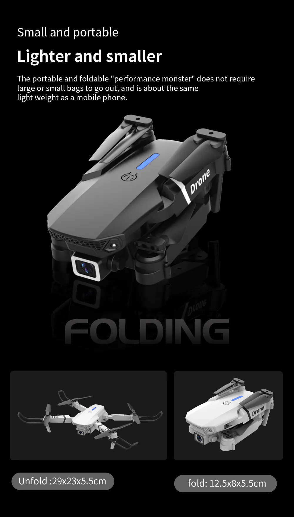 Professional Drone E88 4k wide-angle HD camera WiFi fpv height Hold Foldable RC quadrotor helicopter Camera-free childrens toys