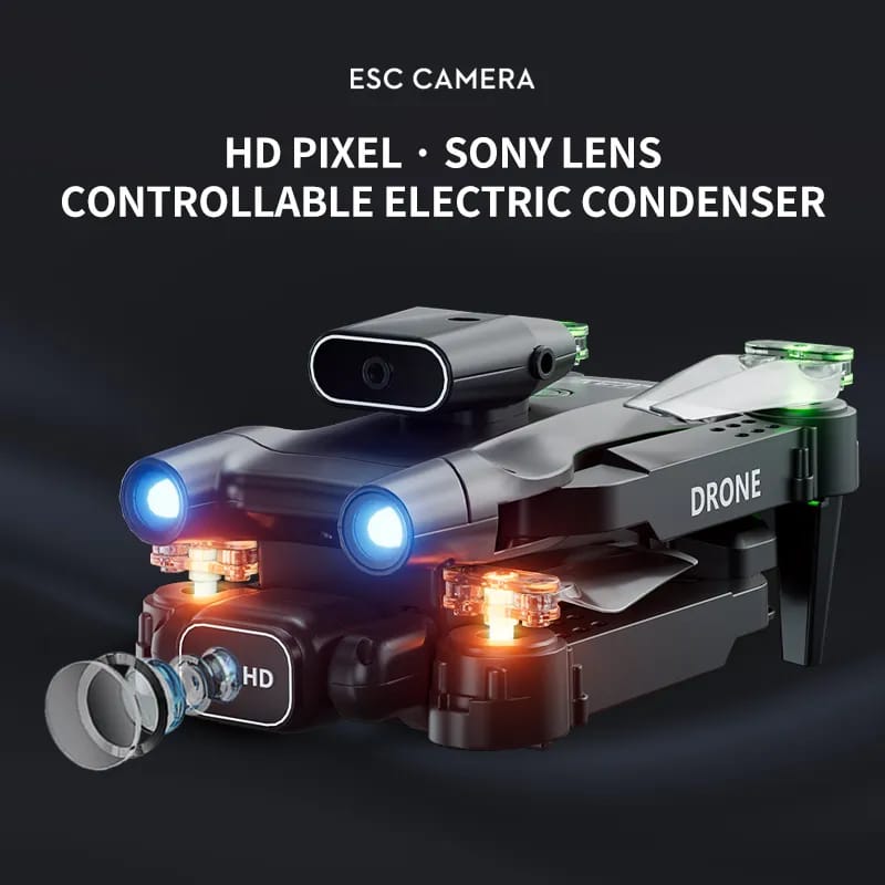 Professional mini LED light drone 4K WIFI HD ESC camera Fpv with optical flow obstacle avoidance folding quadcopter toy gift