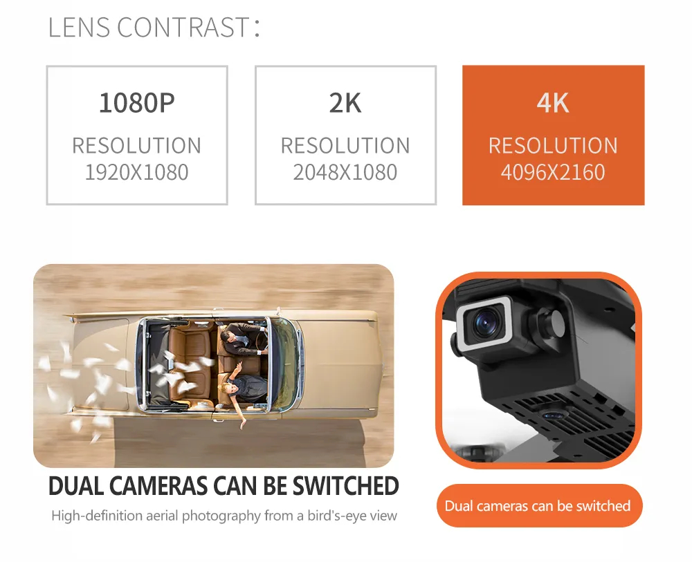 The new E88 professional drone WIFI FPV wide-angle HD 4K 1080P camera height hold foldable quadcopter childrens gifts toys