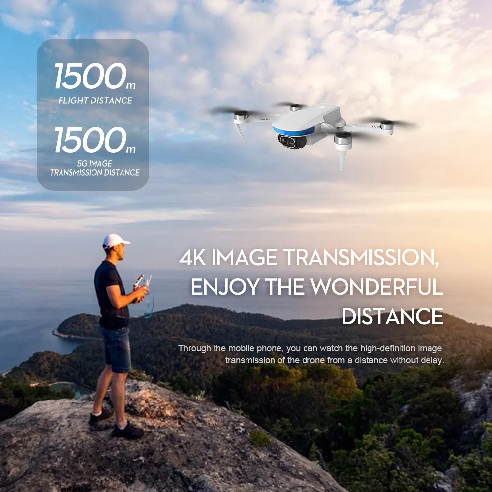 New S6S 4K Mini Drone GPS 5G Wifi HD Camera EIS Camera Optical Flow Brushless Motor Foldable Quadcopter RC Helicopter Toy